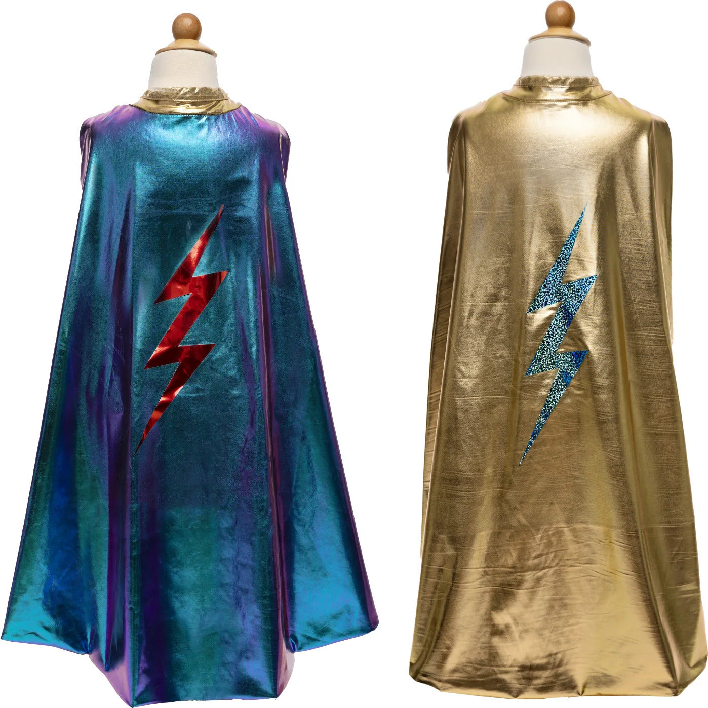 Reversible Blue Lightning Holographic Cape | Great Pretenders | 55785
